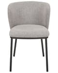 Miniatyrbild 6 av 10: Uppsättning med 2 matstolar Grå polyesterklädsel Svarta metallben Armlöst böjt ryggstöd Modern modern design