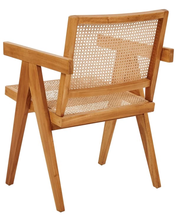 Matstol Ljust Trä Mahogny Rotting Wiensk Flätning Naturlig Korg Rygg Minimalistisk Vardagsrum Matsal