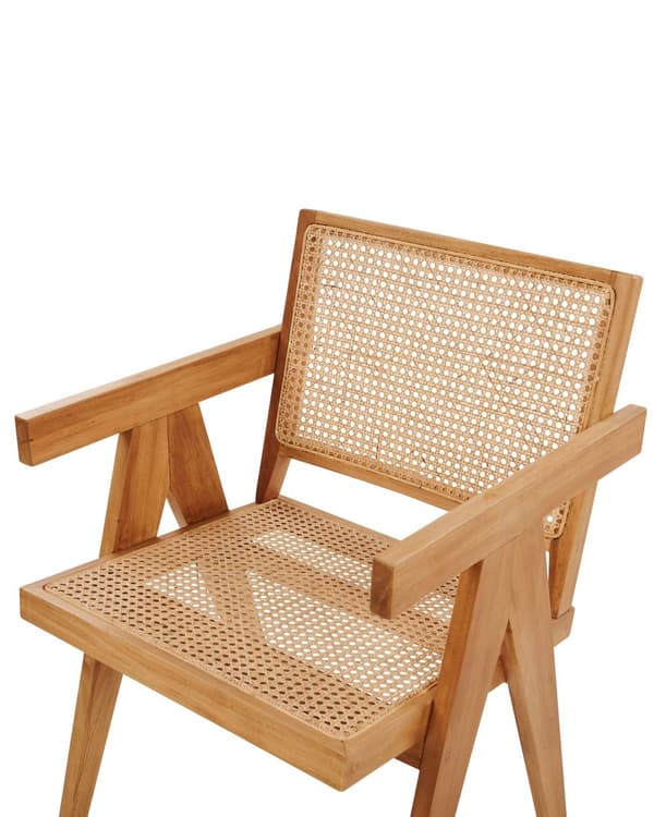 Matstol Ljust Trä Mahogny Rotting Wiensk Flätning Naturlig Korg Rygg Minimalistisk Vardagsrum Matsal