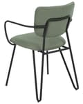 Miniatyrbild 7 av 10: Uppsättning med 2 matstolar Mörkgrön polyester med strukturell tygklädsel Svarta metallben Armlöst böjt ryggstöd Modern modern design