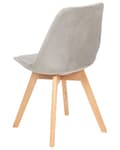 Miniatyrbilde 6 av 9: Sett med 2 Spisestoler Beige Fløyel Polstring Sete Elegant Moderne Treben