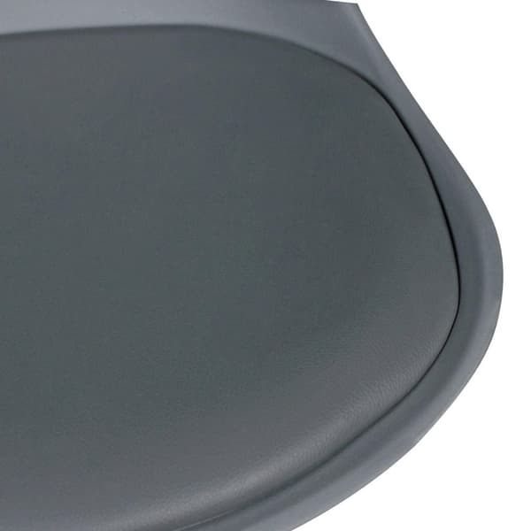 Rootz Set 2 Retro ruokatuoli harmaa - Skandinaavinen pehmustettu tuolin selkänoja - Keittiötuoli verhoiltu keinonahka