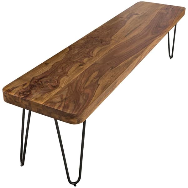 Rootz ruokapöydän penkki massiivipuuta Sheesham 120 x 45 x 40 cm puupenkki luonnontuote Keittiön penkki maalaistalon tyyliin