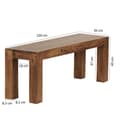 Miniatyrbild 4 av 6: Rootz matsalsbänk massivt trä Sheesham 120 x 45 x 35 cm träbänk naturprodukt Köksbänk i lantlig stil