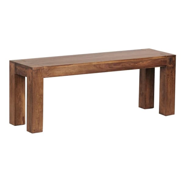 Rootz spisestuebænk massivt træ Sheesham 120 x 45 x 35 cm træbænk naturprodukt Køkkenbænk i landlig stil