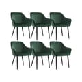 Miniatyrbillede 1 af 7: Rootz spisestuestol - Sæt med 6 spisestuestole - Polstrede stole med metalben - Køkkenstol - Polstret spisestuestol - Velvet spisestuestol - Industrie