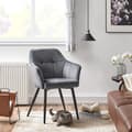 Miniatyrbillede 7 af 8: Rootz Spisestuestol - Stol - Sæt med 2 Spisestuestol - Polstret spisestuestol - Fløjlsstol - Spisestuestole - Metalben/Trætop/Fløjl/skumpolstring - Gr
