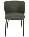 Miniatyrbilde 6 av 10: Sett med 2 spisestoler Mørkegrønn Polyester Svarte metallben Uten armlener Buet form Moderne design Kjøkken Spisestue