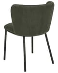 Miniatyrbilde 7 av 10: Sett med 2 spisestoler Mørkegrønn Polyester Svarte metallben Uten armlener Buet form Moderne design Kjøkken Spisestue