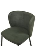 Miniatyrbilde 8 av 10: Sett med 2 spisestoler Mørkegrønn Polyester Svarte metallben Uten armlener Buet form Moderne design Kjøkken Spisestue