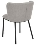 Miniatyrbilde 7 av 10: Sett med 2 spisestoler Grå Polyester Svarte metallben Uten armlener Buet form Moderne design Kjøkken Spisestue
