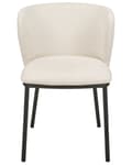 Miniatyrbilde 6 av 10: Sett med 2 spisestoler Off-white Polyester Svarte metallben Uten armlener Buet form Moderne design Kjøkken Spisestue