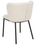 Miniatyrbilde 7 av 10: Sett med 2 spisestoler Off-white Polyester Svarte metallben Uten armlener Buet form Moderne design Kjøkken Spisestue