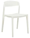 Miniatyrbild 4 av 10: Uppsättning med 2 matstolar Vit Stapelbar Armless Benskydd Plast Konferensstolar Samtida Modern Design Matrum Sittplatser