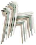 Miniatyrbild 8 av 10: Uppsättning med 2 matstolar Vit Stapelbar Armless Benskydd Plast Konferensstolar Samtida Modern Design Matrum Sittplatser