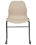 Miniatyrbild 6 av 11: Set med 4 matstolar Beige Stapelbara Armlösa Benkåpor Plast Svarta Stålben Konferensstol Samtida Modern Skandinavisk Design Matsal