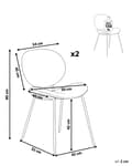 Miniatyrbild 3 av 10: Uppsättning med 2 matstolar Vita armlösa benkåpor Boucle Svarta järnben Modern retrodesign Sittplatser i matsalen