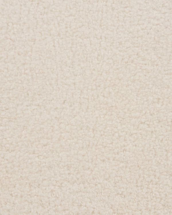 Uppsättning med 2 matstolar Vita armlösa benkåpor Boucle Svarta järnben Modern retrodesign Sittplatser i matsalen