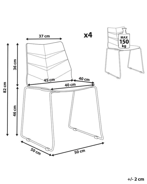 Set med 4 matstolar Mörkgrå Stapelbar Armless Benskydd Plast Stålben Konferensstolar Samtida Modern Skandinavisk Design Matrum Sittplatser
