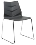 Miniatyrbild 5 av 11: Set med 4 matstolar Mörkgrå Stapelbar Armless Benskydd Plast Stålben Konferensstolar Samtida Modern Skandinavisk Design Matrum Sittplatser