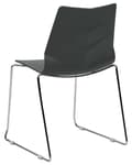 Miniatyrbild 7 av 11: Set med 4 matstolar Mörkgrå Stapelbar Armless Benskydd Plast Stålben Konferensstolar Samtida Modern Skandinavisk Design Matrum Sittplatser