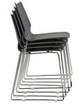 Miniatyrbild 8 av 11: Set med 4 matstolar Mörkgrå Stapelbar Armless Benskydd Plast Stålben Konferensstolar Samtida Modern Skandinavisk Design Matrum Sittplatser