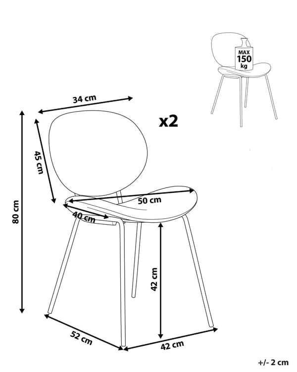 Uppsättning med 2 matstolar Svarta armlösa benkåpor Boucle Svarta järnben Modern retrodesign Sittplatser i matsalen