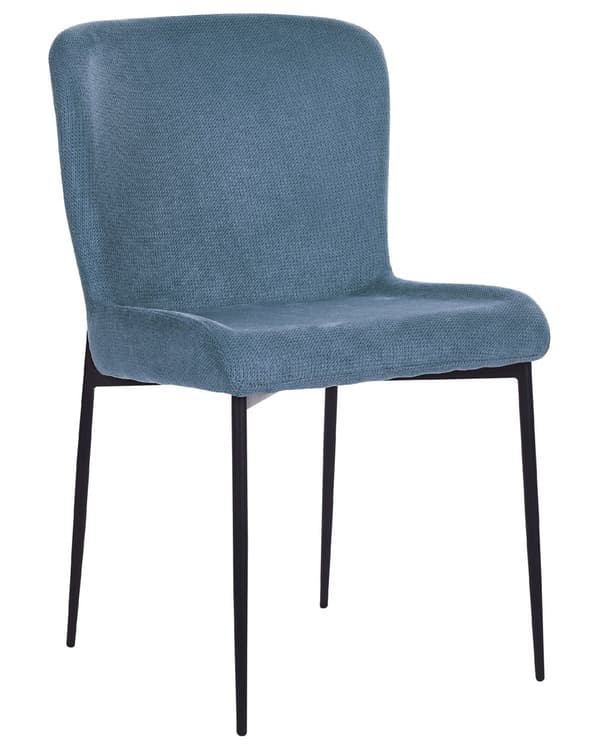 Stol blå denim 2 dele vævet stofbetræk med jernben moderne skandinavisk