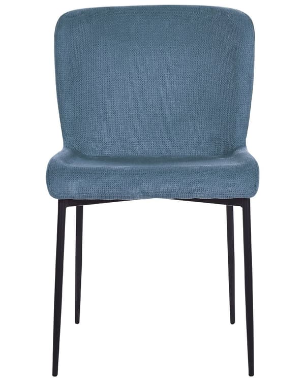 Stol blå denim 2 dele vævet stofbetræk med jernben moderne skandinavisk