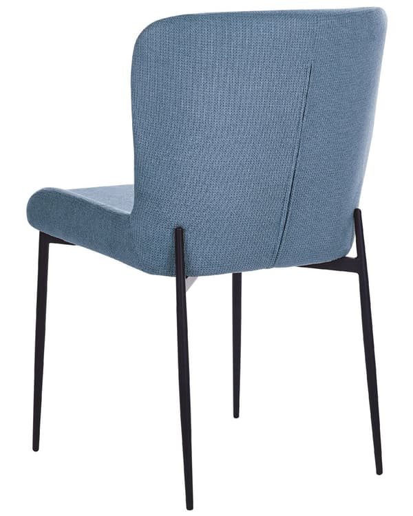 Stol blå denim 2 dele vævet stofbetræk med jernben moderne skandinavisk