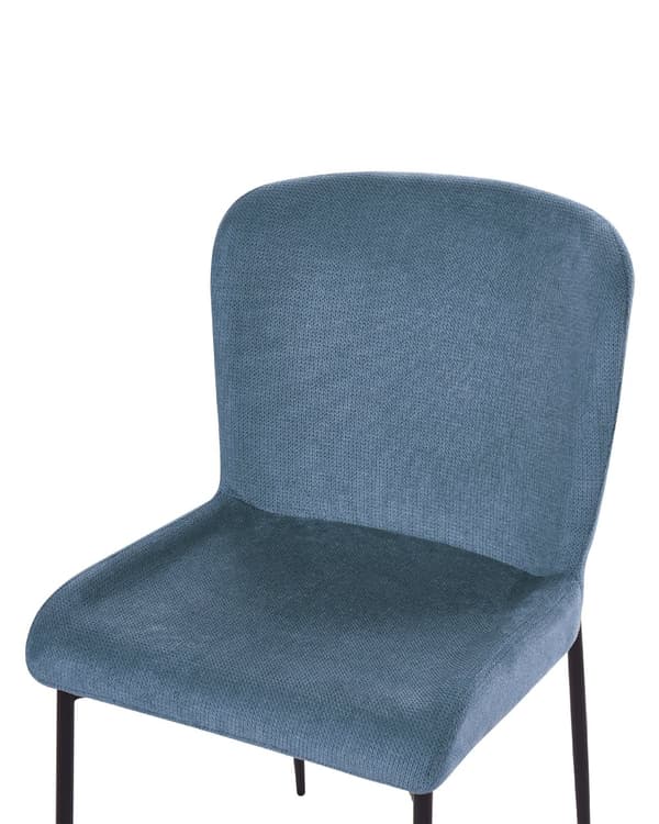 Stol blå denim 2 dele vævet stofbetræk med jernben moderne skandinavisk