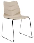 Miniatyrbillede 5 af 11: Stol beige 4 stk. stabelbare ingen armlæn plastik fodstøtter metalben moderne moderne skandinavisk stil