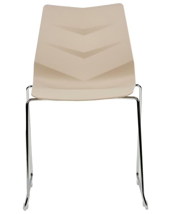 Stol beige 4 stk. stabelbare ingen armlæn plastik fodstøtter metalben moderne moderne skandinavisk stil