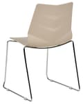 Miniatyrbillede 7 af 11: Stol beige 4 stk. stabelbare ingen armlæn plastik fodstøtter metalben moderne moderne skandinavisk stil