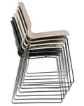 Miniatyrbillede 9 af 11: Stol beige 4 stk. stabelbare ingen armlæn plastik fodstøtter metalben moderne moderne skandinavisk stil