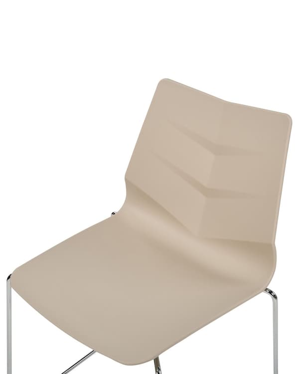 Stol beige 4 stk. stabelbare ingen armlæn plastik fodstøtter metalben moderne moderne skandinavisk stil