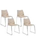 Miniatyrbillede 1 af 11: Stol beige 4 stk. stabelbare ingen armlæn plastik fodstøtter metalben moderne moderne skandinavisk stil