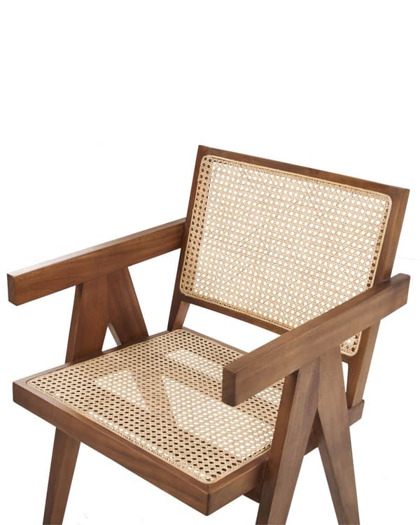 Stol Brun Lyst tre Rotting Mahogni Flettet rygg og sete Minimalistisk Moderne Spisestue