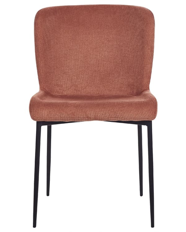 Sett med 2 Stoler Brun Polyester Strikket stoff Metallben Uten armlener Moderne design