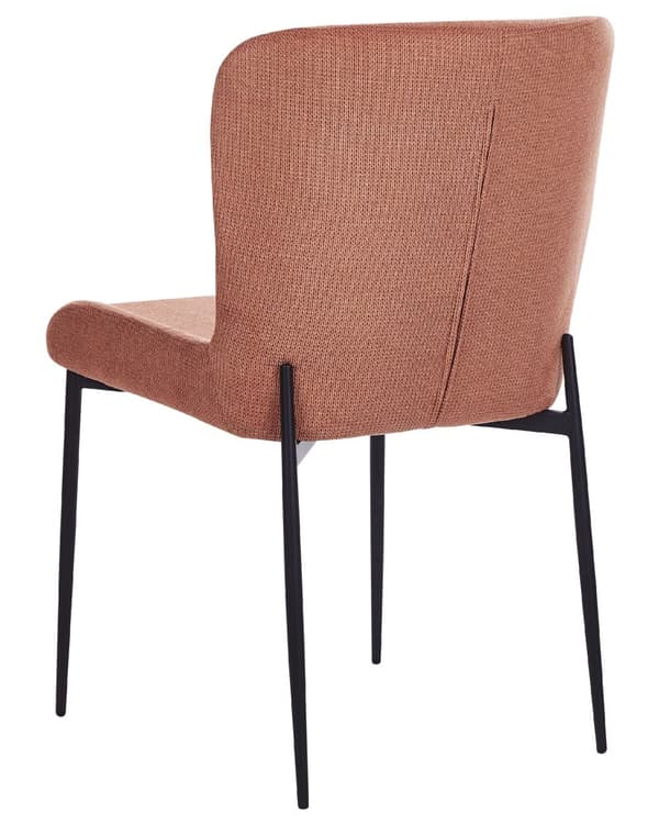 Sett med 2 Stoler Brun Polyester Strikket stoff Metallben Uten armlener Moderne design