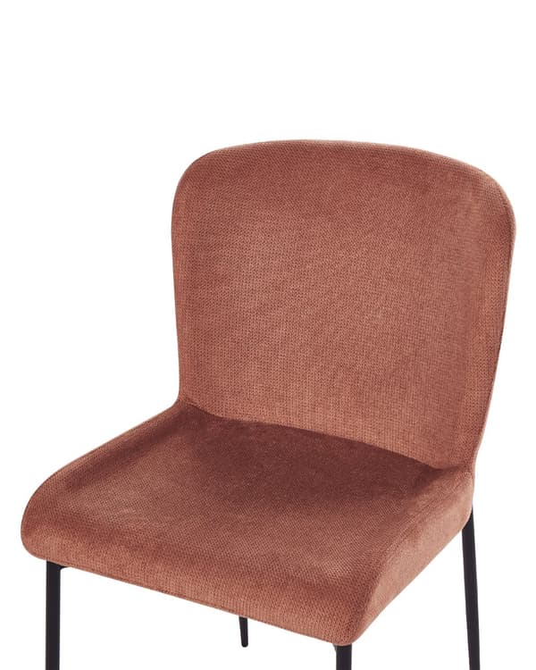 Sett med 2 Stoler Brun Polyester Strikket stoff Metallben Uten armlener Moderne design