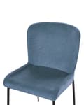 Miniatyrbilde 7 av 9: Sett med 2 Stoler Blå Polyester Strikket stoff Metallben Uten armlener Moderne design