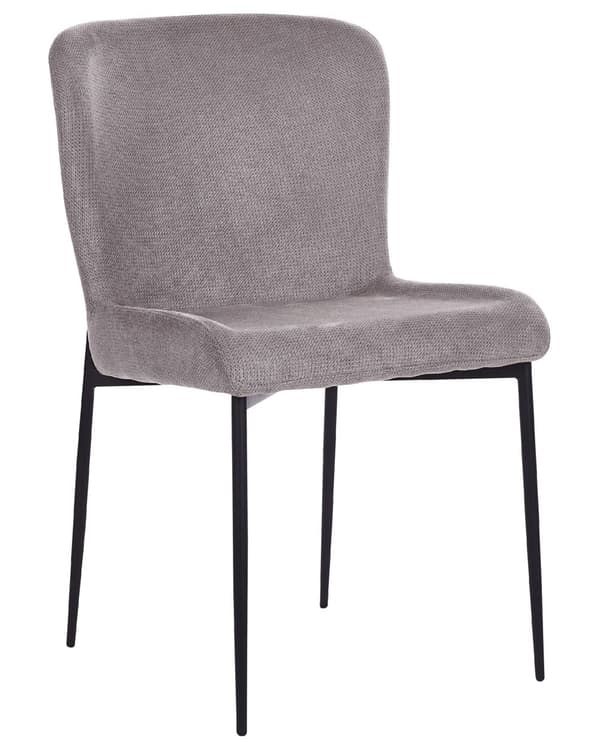 Sett med 2 Stoler Mørkegrå Polyester Strikket stoff Metallben Uten armlener Moderne design