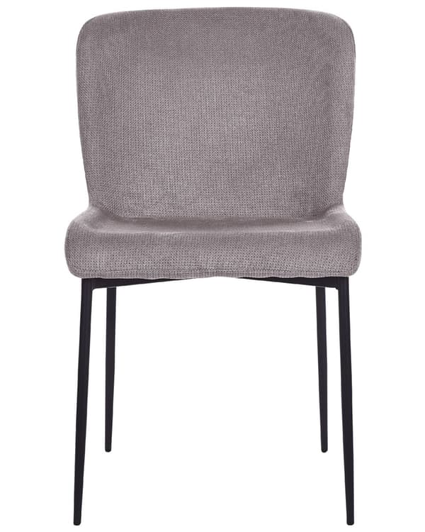 Sett med 2 Stoler Mørkegrå Polyester Strikket stoff Metallben Uten armlener Moderne design
