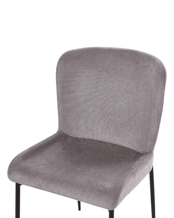 Sett med 2 Stoler Mørkegrå Polyester Strikket stoff Metallben Uten armlener Moderne design