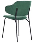 Miniatyrbillede 6 af 9: Spisebordsstol Grøn Polyester Sæt af 2 Polstrede Stofstole til Spisestue Spisestuestol til Indendørs Spisestol med Stålben Indretning