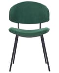 Miniatyrbillede 5 af 9: Spisebordsstol Grøn Polyester Sæt af 2 Polstrede Stofstole til Spisestue Spisestuestol til Indendørs Spisestol med Stålben Indretning
