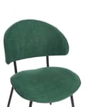 Miniatyrbillede 7 af 9: Spisebordsstol Grøn Polyester Sæt af 2 Polstrede Stofstole til Spisestue Spisestuestol til Indendørs Spisestol med Stålben Indretning