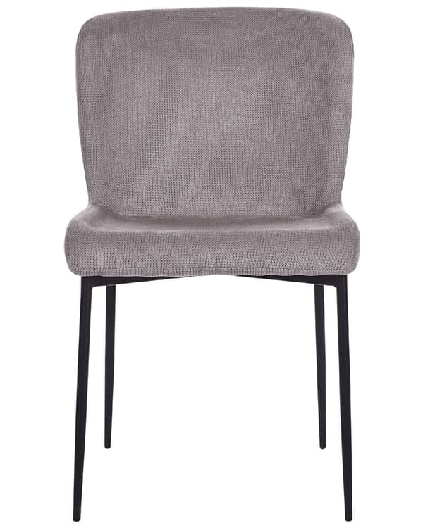 Uppsättning med 2 stolar Mörkgrå Polyester Stickad Textur Metallben