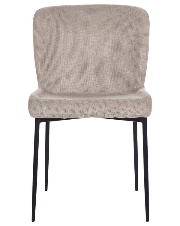 Uppsättning med 2 stolar Taupe Beige Polyester Stickad Textur Metallben